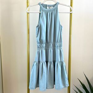 Light Green Ruffle Chiffon Dress